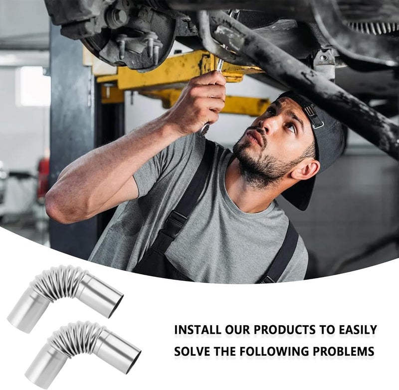 Stacool 2PCS Air Parking Diesel Heater Exhaust Pipe,Stainless Steel 24mm Flexible Exhausts Pipe with Clamps,Diesel Heater Accessories Generator Exhaust Extension for Diesels Air Heaters (2PCS) - Image 5